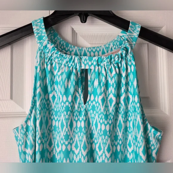 NWOT Jude Connally Turquoise/White Sleeveless Patterned Dress Size S - Picture 3 of 11